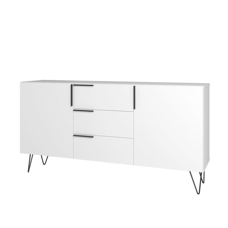 Manhattan Comfort Beekman 4 Shelves Engineered Wood Sideboard in White