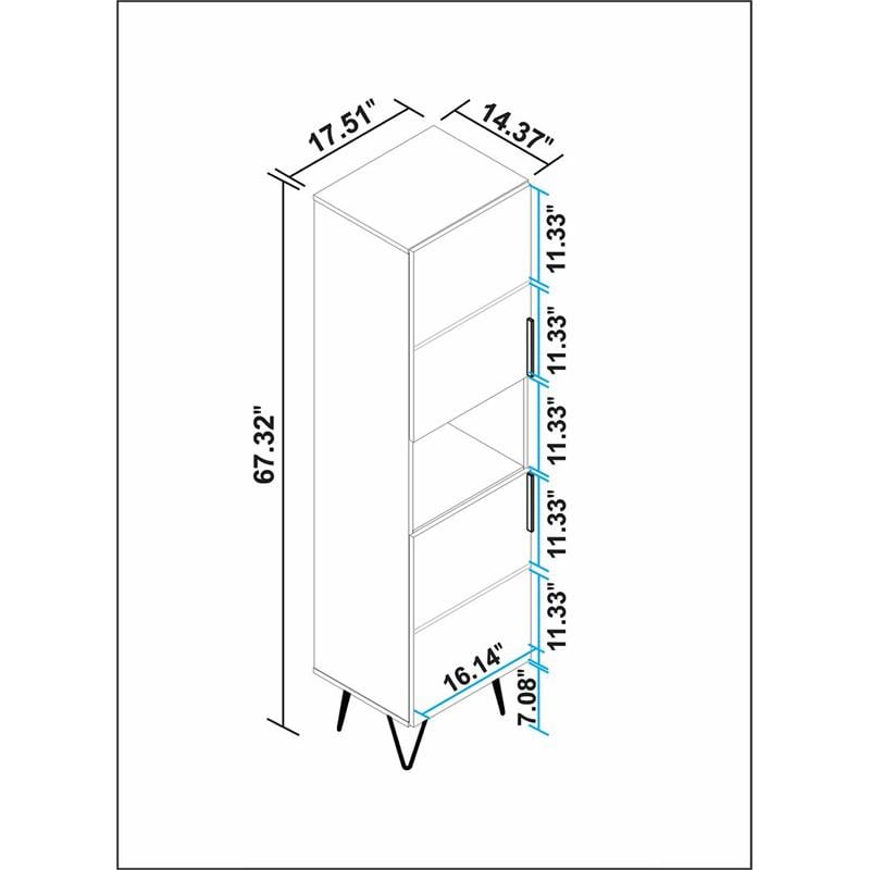Manhattan Comfort Beekman 5 Shelves Engineered Wood Bookcase in White