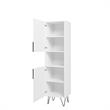 Manhattan Comfort Beekman 5 Shelves Engineered Wood Bookcase in White