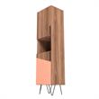Manhattan Comfort Beekman 5 Shelves Engineered Wood Bookcase in Brown/Pink