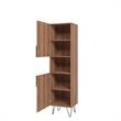 Manhattan Comfort Beekman 5 Shelves Engineered Wood Bookcase in Brown/Black