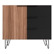 Manhattan Comfort Beekman 2 Shelves Engineered Wood Dresser in Brown/Black