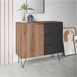 Manhattan Comfort Beekman 2 Shelves Engineered Wood Sideboard in Brown/Black