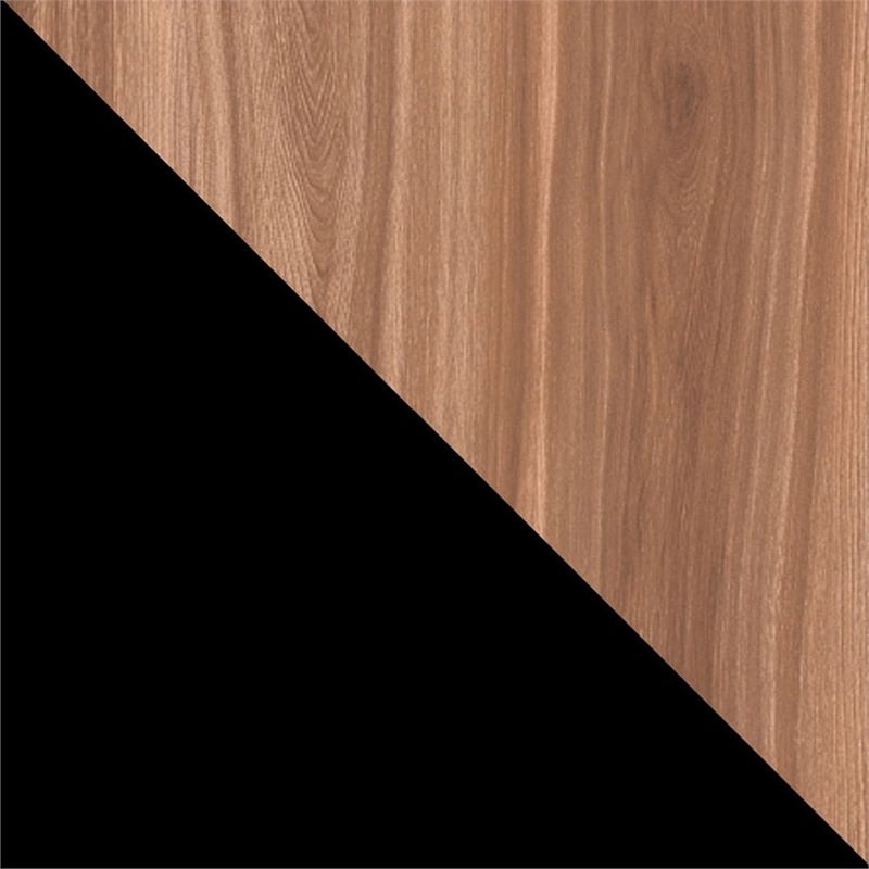 Manhattan Comfort Beekman 2 Shelves Engineered Wood Sideboard in Brown/Black