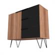 Manhattan Comfort Beekman 2 Shelves Engineered Wood Sideboard in Brown/Black