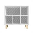 Manhattan Comfort Essex 5 Shelves Engineered Wood Low Bookcase in White