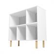 Manhattan Comfort Essex 5 Shelves Engineered Wood Low Bookcase in White
