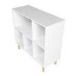 Manhattan Comfort Essex 5 Shelves Engineered Wood Low Bookcase in White