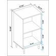 Manhattan Comfort Essex 2 Shelves Engineered Wood Nightstand in White