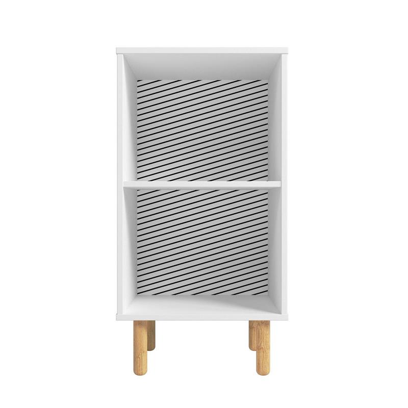 Manhattan Comfort Essex 2 Shelves Engineered Wood Nightstand in White