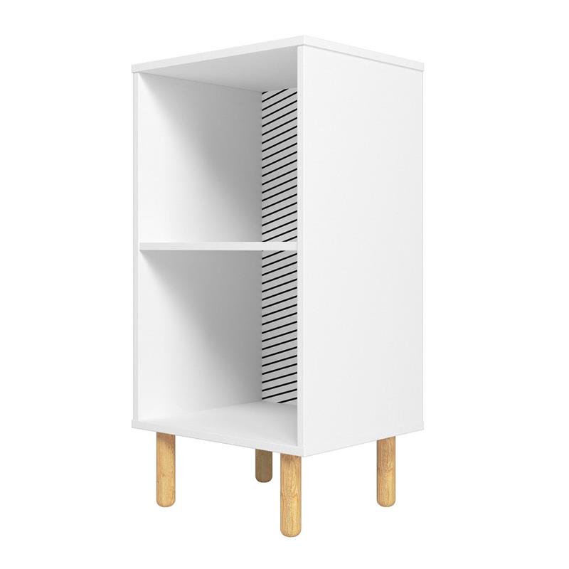 Manhattan Comfort Essex 2 Shelves Engineered Wood Nightstand in White
