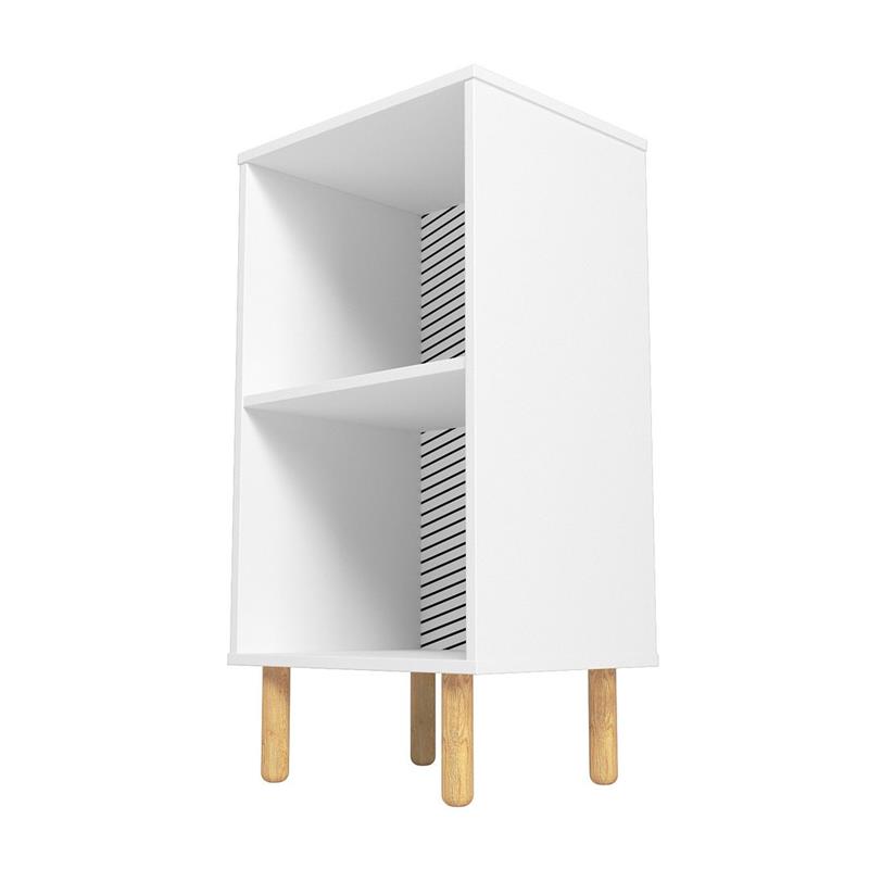 Manhattan Comfort Essex 2 Shelves Engineered Wood Nightstand in White