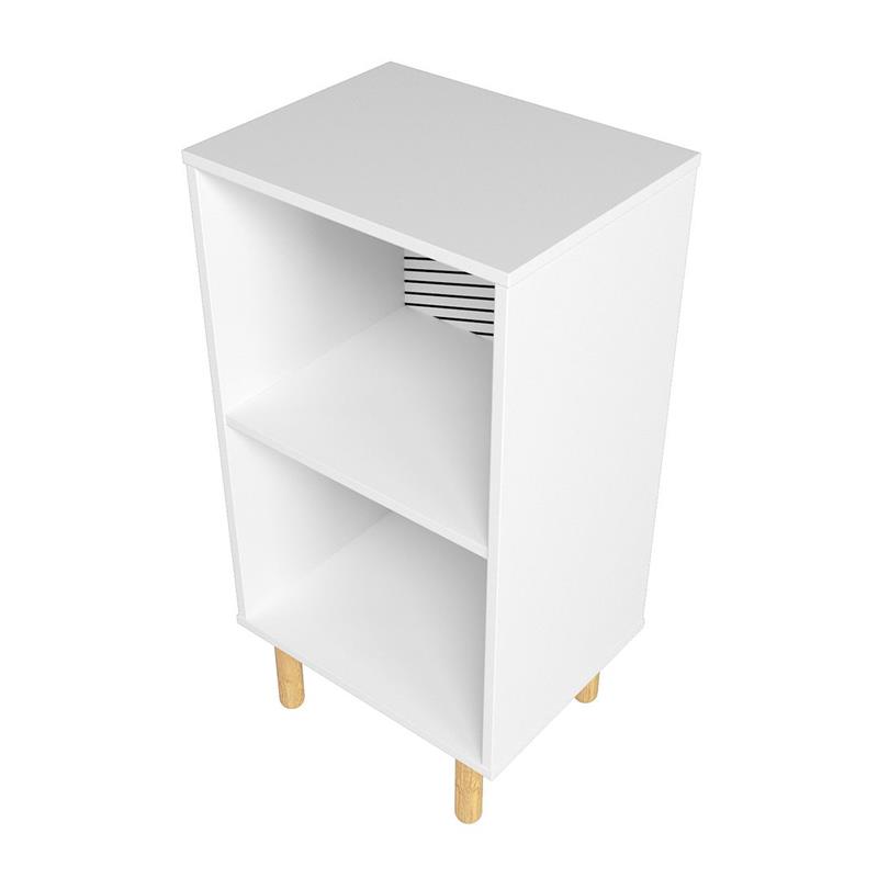 Manhattan Comfort Essex 2 Shelves Engineered Wood Nightstand in White