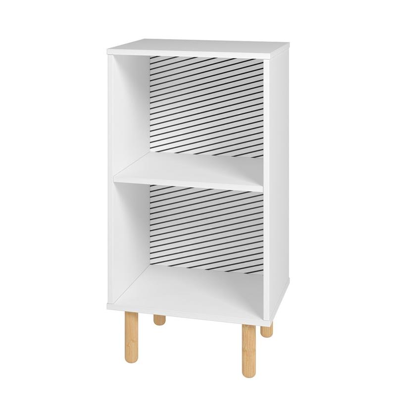 Manhattan Comfort Essex 2 Shelves Engineered Wood Nightstand in White