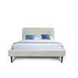 Manhattan Comfort Heather Velvet Queen Bed Frame in Cream/Black
