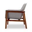 Manhattan Comfort Miller Fabric Upholstered Accent Chair in Gray/Walnut
