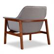 Manhattan Comfort Miller Fabric Upholstered Accent Chair in Gray/Walnut