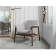 Manhattan Comfort Miller Fabric Upholstered Accent Chair in Gray/Walnut
