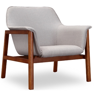 miller gray walnut modern linen weave fabric upholstered accent chair