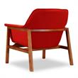 Manhattan Comfort Miller Fabric Upholstered Accent Chair in Burnt Orange/Walnut