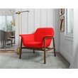 Manhattan Comfort Miller Fabric Upholstered Accent Chair in Burnt Orange/Walnut