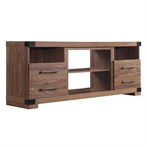 Manhattan Comfort Richmond 4 Shelves Wood TV Stand for TVs up to 56&quot in Brown