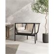 Manhattan Comfort Versailles Wood Accent Chair in Black & Cream