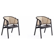Manhattan Comfort Versailles Wood Armchair in Black (Set of 2)