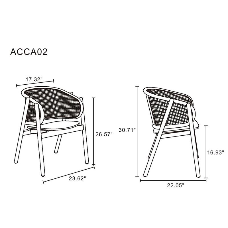 Manhattan Comfort Versailles Wood Armchair in Black (Set of 2)