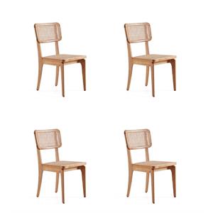 Manhattan Comfort Giverny 17.32&quot Wood Dining Chair in Natural (Set of 4)
