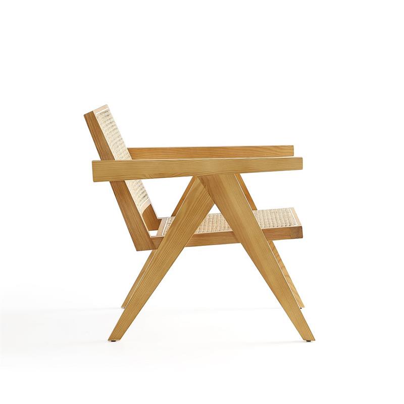 Manhattan Comfort Hamlet Wood Accent Chair in Natural (Set of 2)