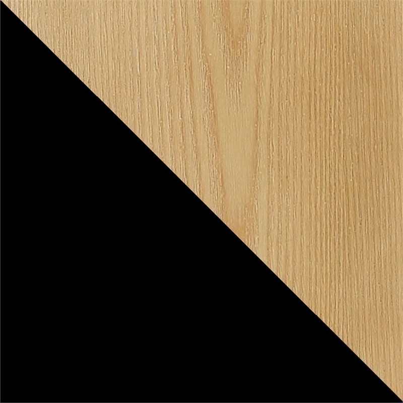 Manhattan Comfort Maintenon Modern Wood Accent Chair in Black/Natural (Set of 2)