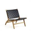Manhattan Comfort Maintenon Modern Wood Accent Chair in Black/Natural (Set of 2)