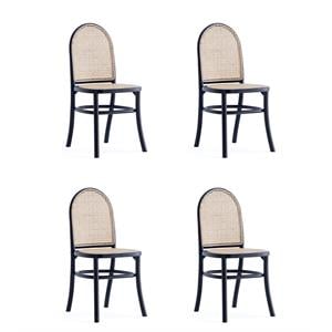 Manhattan Comfort Paragon 19.29&quot Wood Dining Chair in Black (Set of 4)