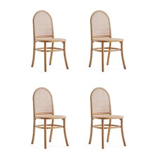 Manhattan Comfort Paragon 19.29&quot Wood Dining Chair in Natural (Set of 4)