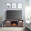 Manhattan Comfort Richmond 2 Shelves Engineered Wood Sleek Fireplace in Brown