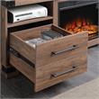 Manhattan Comfort Richmond 2 Shelves Engineered Wood Sleek Fireplace in Brown