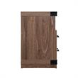 Manhattan Comfort Richmond 2 Shelves Engineered Wood Sleek Fireplace in Brown
