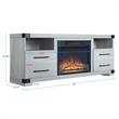 Manhattan Comfort Richmond 2 Shelves Engineered Wood Sleek Fireplace in Gray