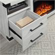 Manhattan Comfort Richmond 2 Shelves Engineered Wood Sleek Fireplace in Gray