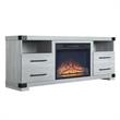 Manhattan Comfort Richmond 2 Shelves Engineered Wood Sleek Fireplace in Gray