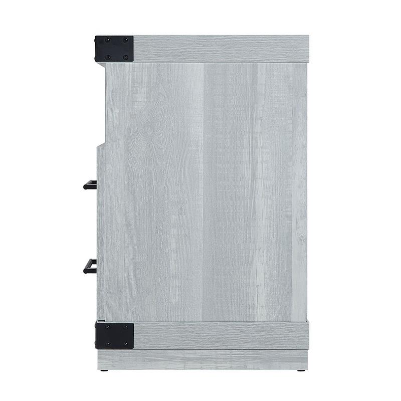 Manhattan Comfort Richmond 2 Shelves Engineered Wood Sleek Fireplace in Gray
