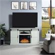 Manhattan Comfort Myrtle Wood Fireplace with Media Wire Management in Cream