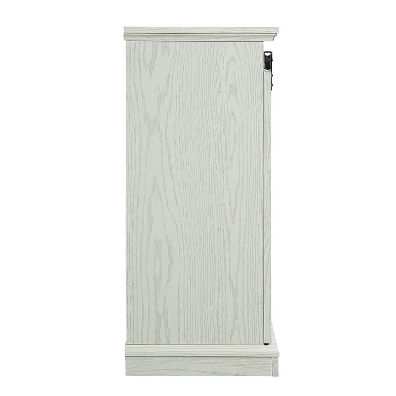 Manhattan Comfort Myrtle Wood Fireplace with Media Wire Management in Cream