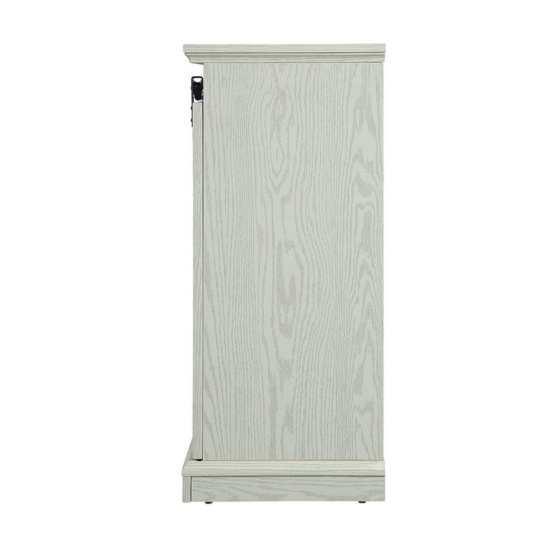 Manhattan Comfort Myrtle Wood Fireplace with Media Wire Management in Cream