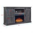 Manhattan Comfort Myrtle Wood Fireplace with Media Wire Management in Brown