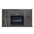 Manhattan Comfort Myrtle Wood Fireplace with Media Wire Management in Brown