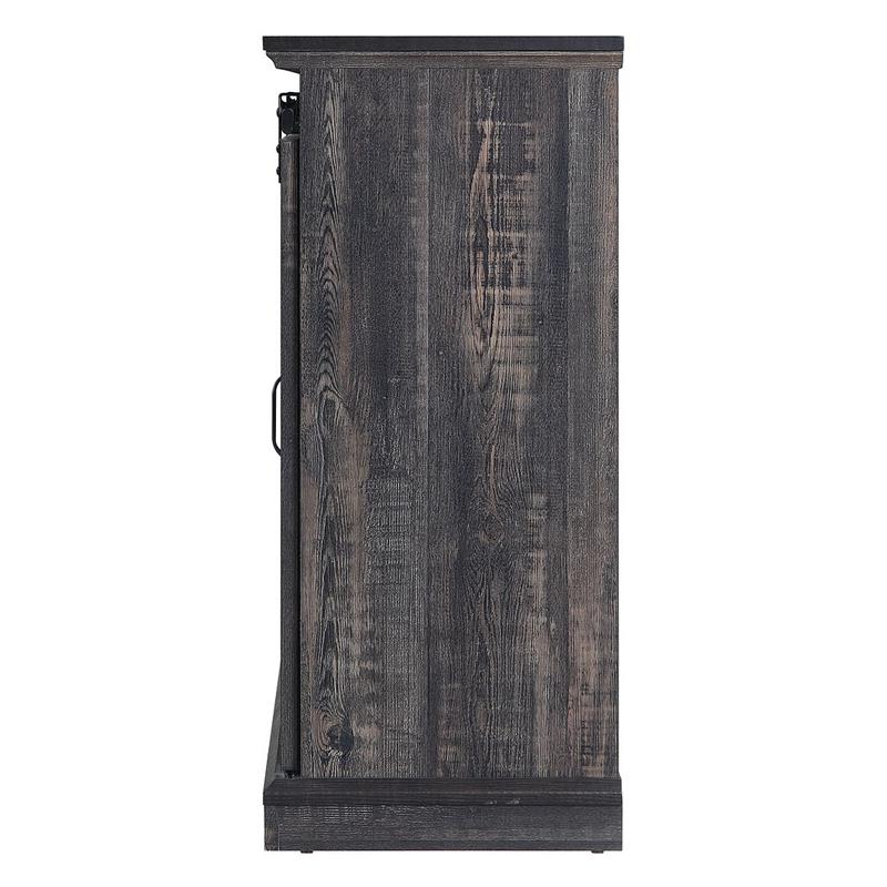 Manhattan Comfort Myrtle Wood Fireplace with Media Wire Management in Brown