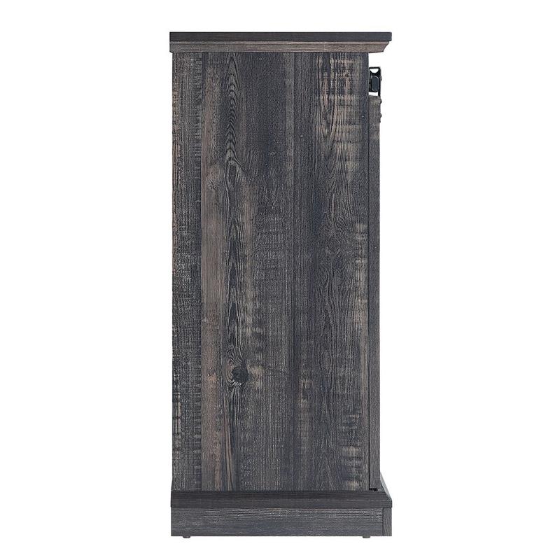 Manhattan Comfort Myrtle Wood Fireplace with Media Wire Management in Brown