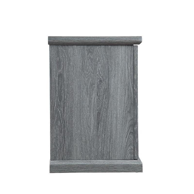 Manhattan Comfort Franklin 2 Sliding Door Wood Fireplace TV Stand in Gray